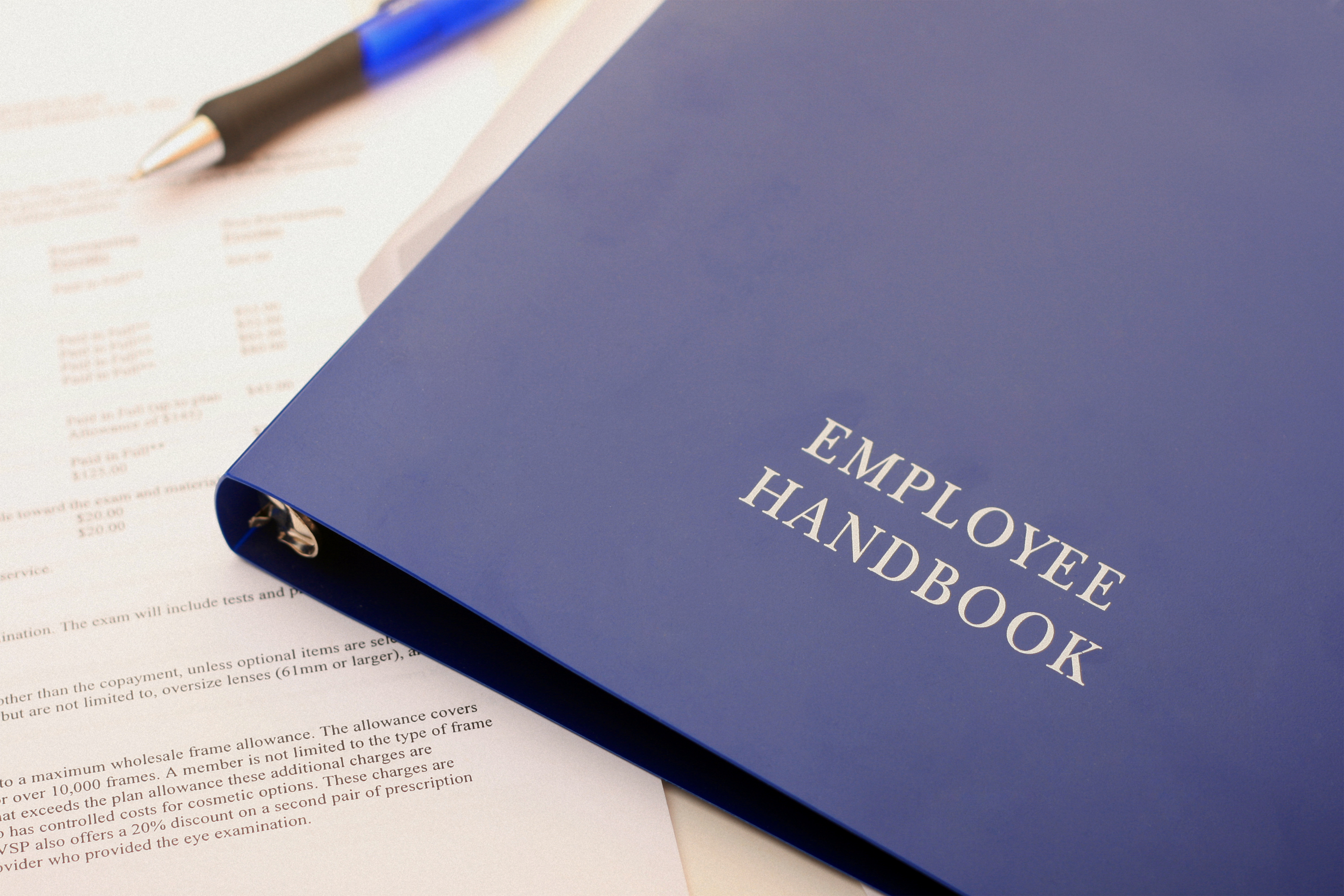 Handbook and paperwork for the newly hired.