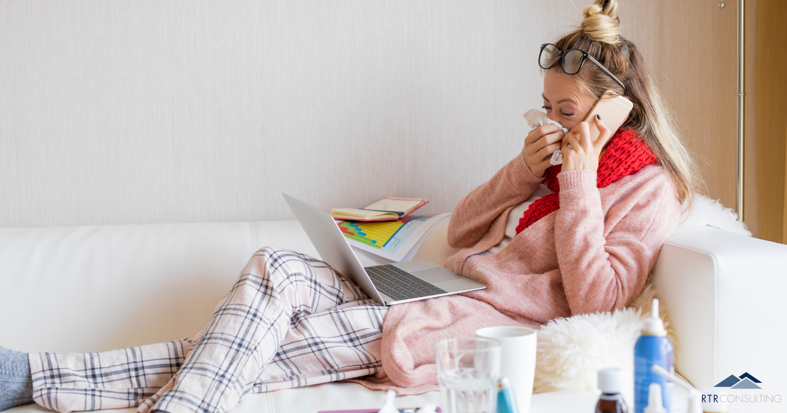 woman in bed sick